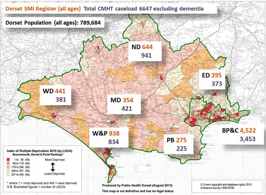THE STRATEGIC CASE 2 2.40 The map below highlights the caseloads that are pertinent to each area within Dorset.