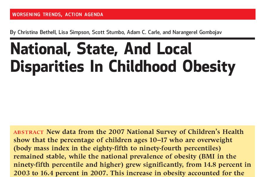 Key Findings: Significant increase in obesity but not overweight Growing variation in prevalence across states Significant disparities