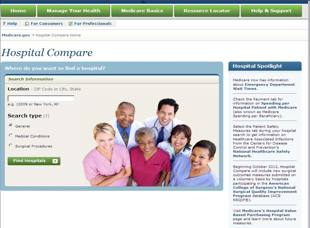 Beginning October 2012, Hospital Compare will include new surgical outcomes measures submitted on a voluntary basis by