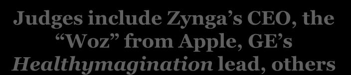 include Zynga s CEO, the Woz from Apple, GE s