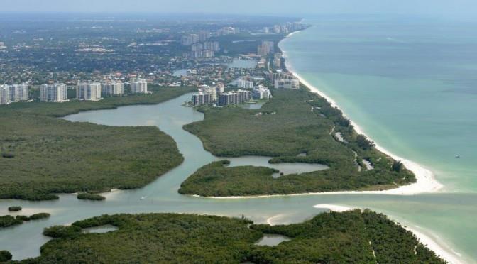 An aerial photo of Wiggins Pass and estuary waters to the South Following the successful dredging of Wiggins Pass in 2013 by Collier County s Coastal Zone Management Department, ECA continues to work