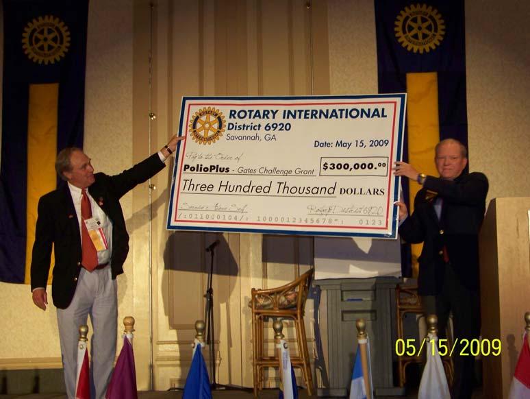 Through the outstanding support and dedication from Rotarians and Rotary clubs from D-6920, along with District Designated Funds, matched with funds from The Rotary Foundation, over $300,000 has been