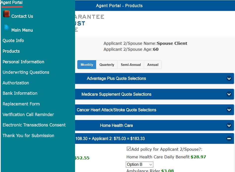 Portal Screen: GTL Home Health