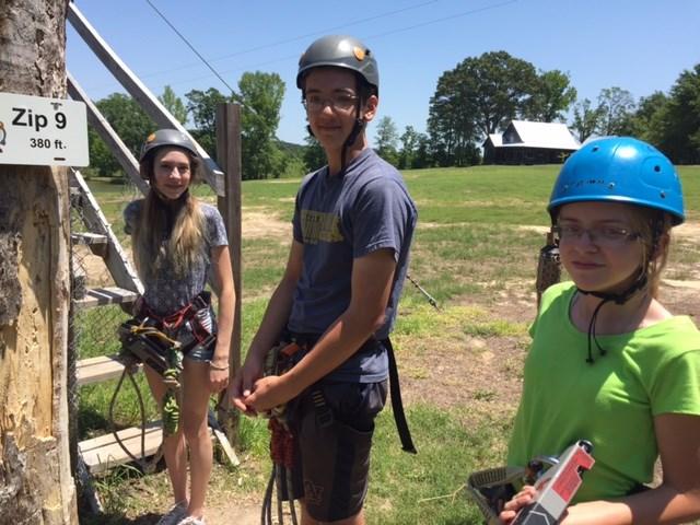 in Troy, AL. These teens were preparing for the first zip line.