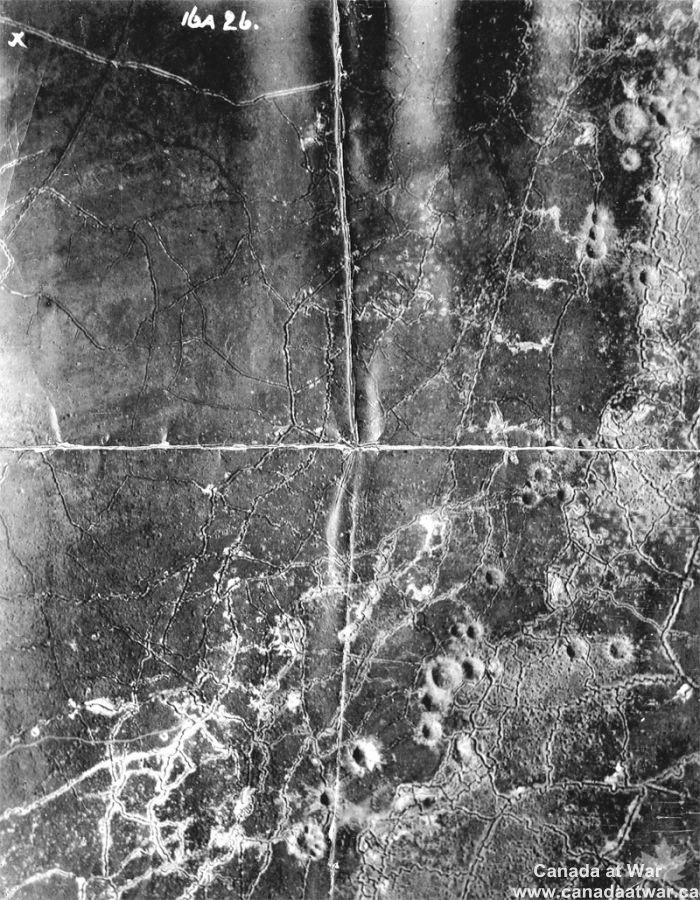 Note: This aerial photograph illustrates the major trench lines around an unknown sector on Vimy Ridge. CWM 19740387-060 (Source: http://www.canadaatwar.ca/photo/856/battles-and-fighting/) 29.