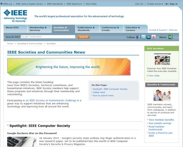 Society Membership IEEE