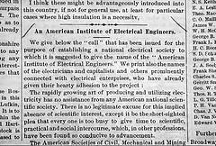 1884: The American Institute of Electrical Engineers is founded A small group of