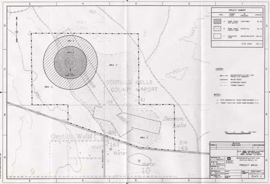 J09CA701106 Benson/Ocotillo Dry Lake Practice Bomb Target Area = 353 acres Area Type = MEC Past DoD Activities = Small Arms -.50 cal; Bombs 3 / 4.