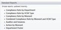Standard Reports When in the report dashboard click on the Department Poster (see blue arrow) 4.3 3.