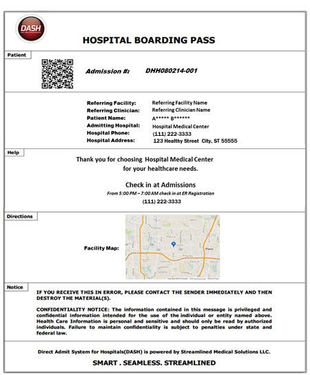 Hospital Boarding Pass Sample
