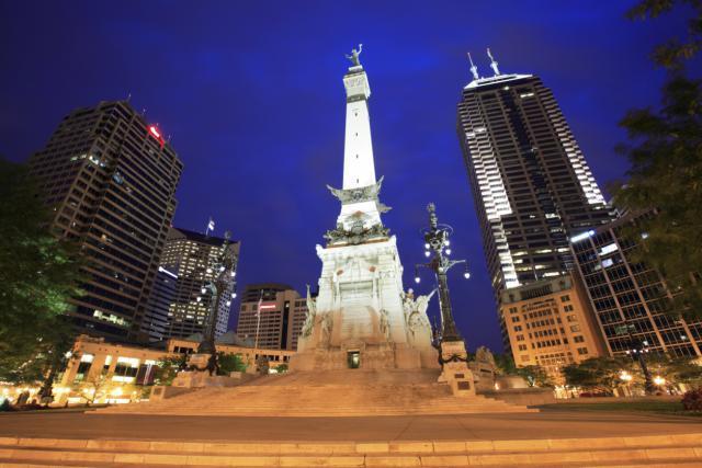 Monument Circle located in the heart of
