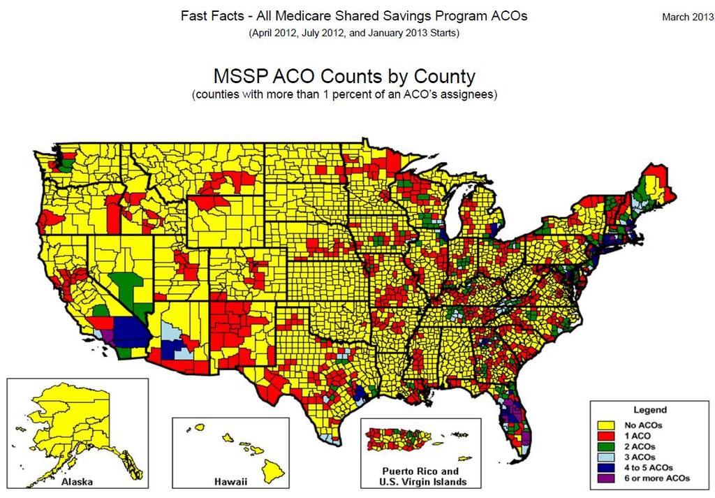 Results: ACO Participation is Growing Rapidly All ACOs Assigned Beneficiaries by County (4.
