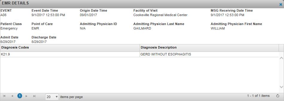 CCT Screenshot: ADT Detail This is the actual coded diagnoses TennCare receives in the DG1