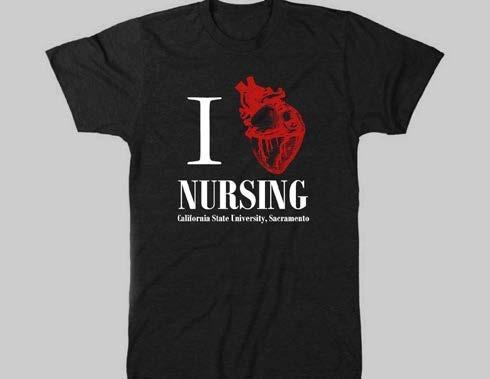 CSUS Nursing T-Shirt: (NOT required, but a fun favorite!) Limited stock in Adult unisex S- 3XL sizes. 65% Polyester and 35% Cotton, does not shrink!