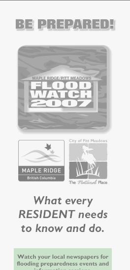 Phases of Maple Ridge Freshet Planning and Pre-Flood Preparation (March 2007) Preparedness