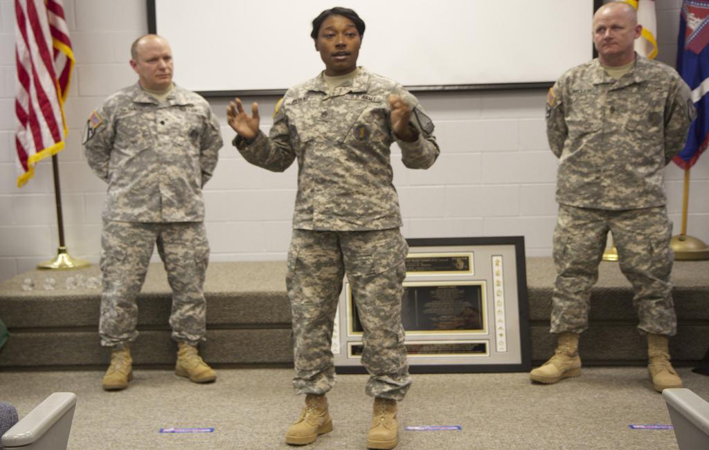 4 Alabama Guardsman Setting the example NCO marks milestone by completing drill sergeant school Jamie Brown/photo MONTGOMERY, Ala. -Staff Sgt.