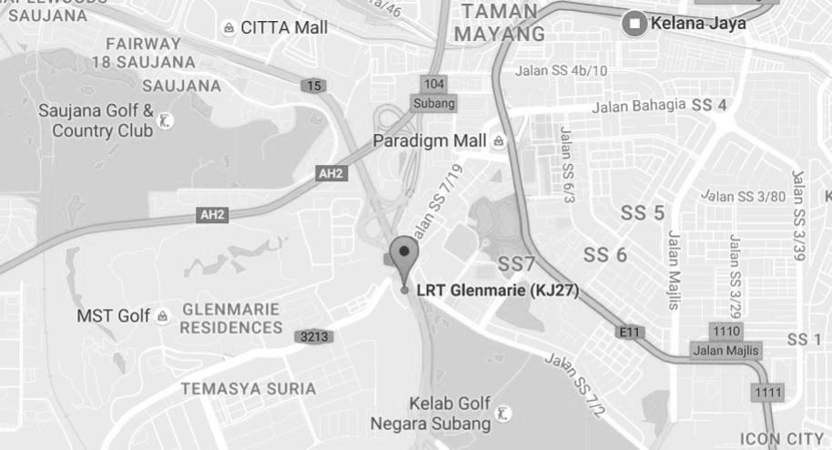 Figure 8: Location of Glenmarie LRT Station II. SUBANG JAYA (3 NEW LRT STATIONS) Subang Jaya is a mature township in Klang Valley.