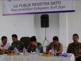 For example, one principal of a junior-high vocational school asked how Aceh Jaya District plans to increase quality of education, considering that District has limited budget.