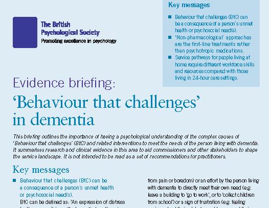 British Psychological Society: Evidence Briefing