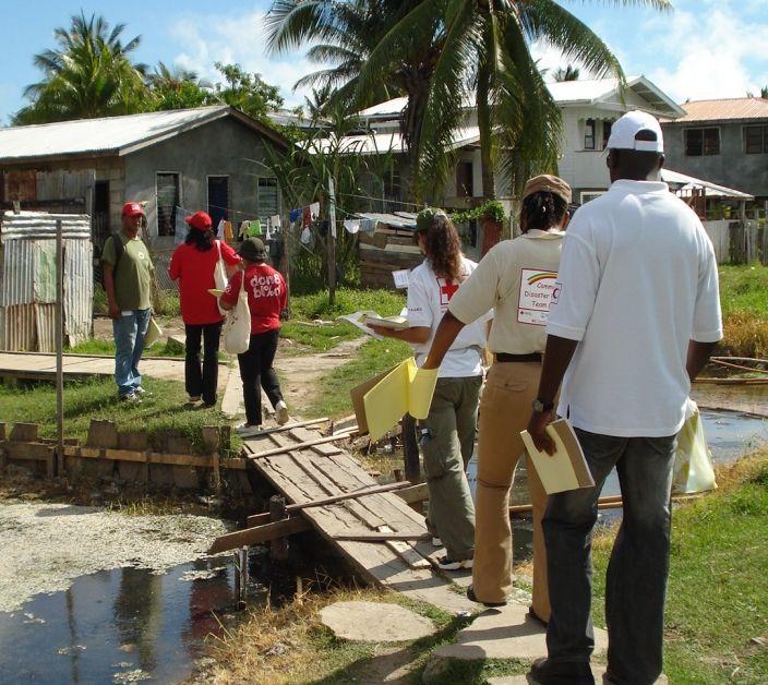 CBHFA trainers conduct a Vulnerability and Capacity Assessment. Source: Guyana Red Cross. CBHFA trainers from around the Caribbean apply their knowledge in the field in Guyana.