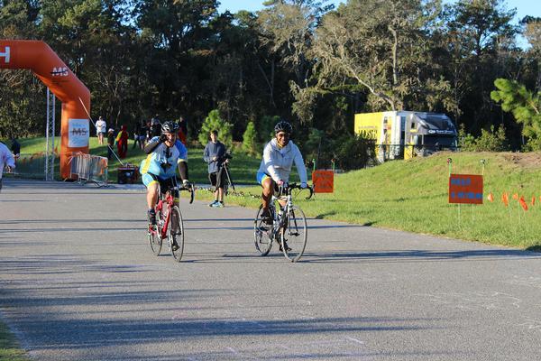 Team Navy Jax cyclists take off on either a 40, 60, or 100-mile ride for the benefit of research for the cure of Multiple Sclerosis. (U.S. Navy Photo/Released) Cmdr.