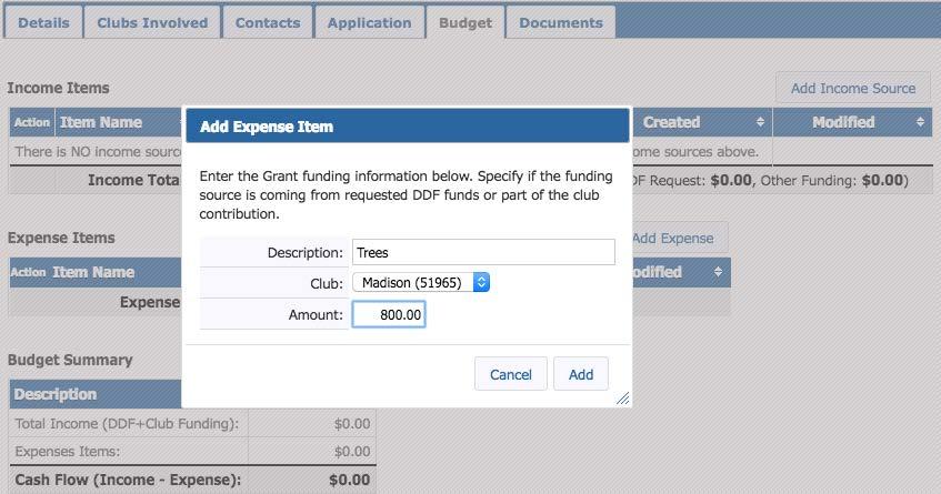 27 Click Add Expense to identify each
