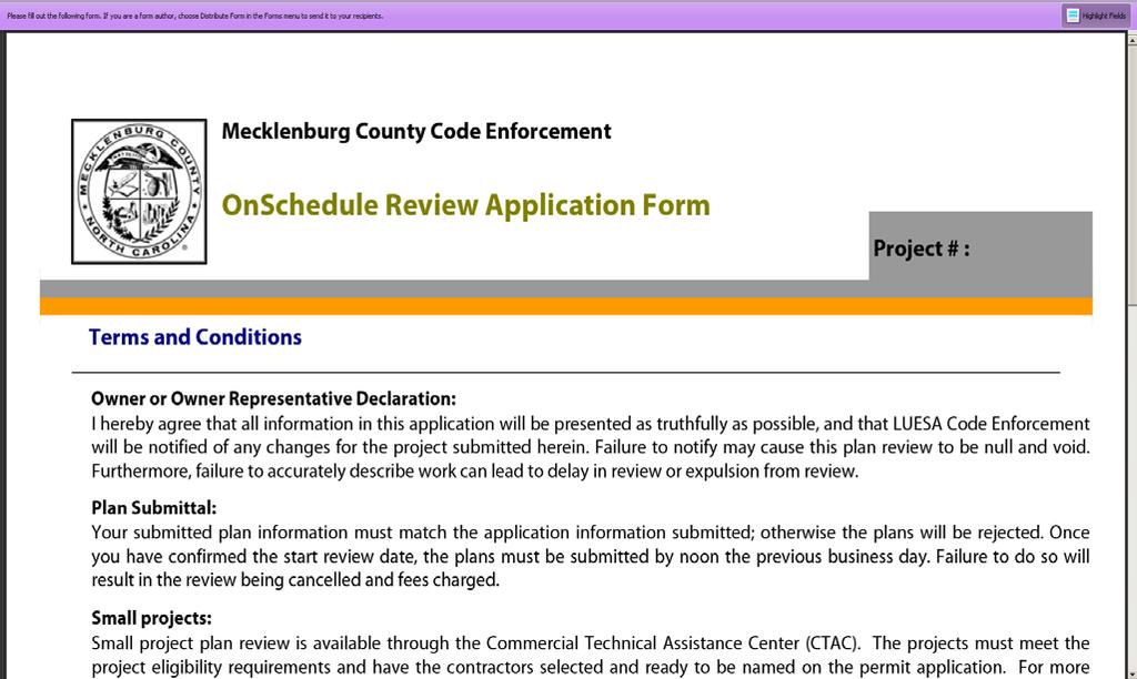 The OnSchedule Review form will open and look like this.