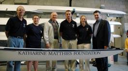 Boat Dedication Katharine Matthies Foundation On July 8, Yale Community Rowing dedicated two racing shells in honor of the Katharine Matthies Foundation and Maxwell M. Belding Karisten Strong 45.