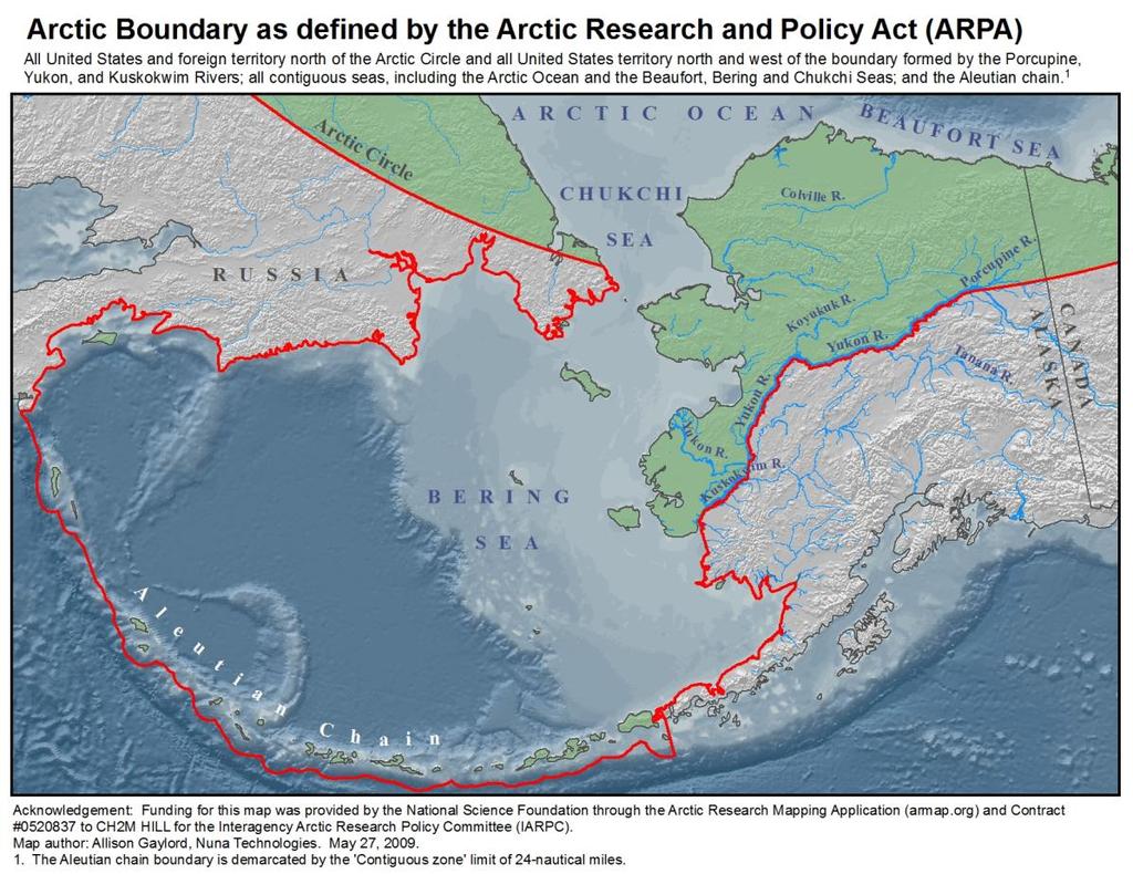 Figure 1. Arctic Area of Alaska as Defined by ARPA Source: U.S. Arctic Research Commission (http://www.arctic.gov/maps/arpa_alaska_only_150dpi.jpg, accessed on December 23, 2011).