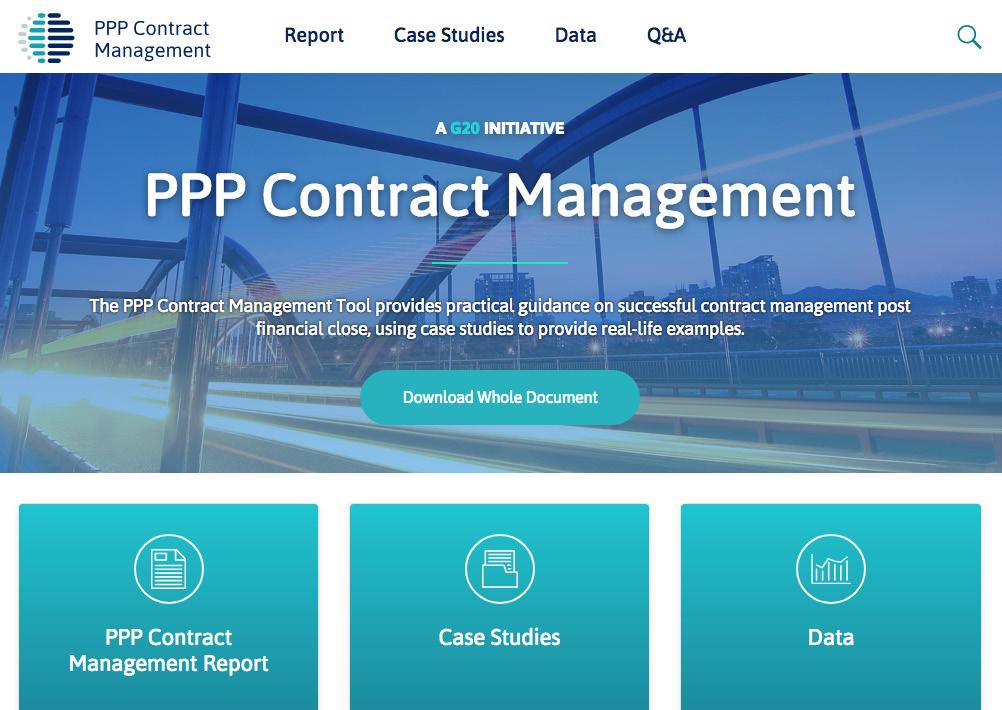 June 2018 Launch of the PPP Contract Management Tool In June 2018, the GI Hub will be releasing its PPP Contract Management Tool to help governments with the often-neglected subject of managing PPPs