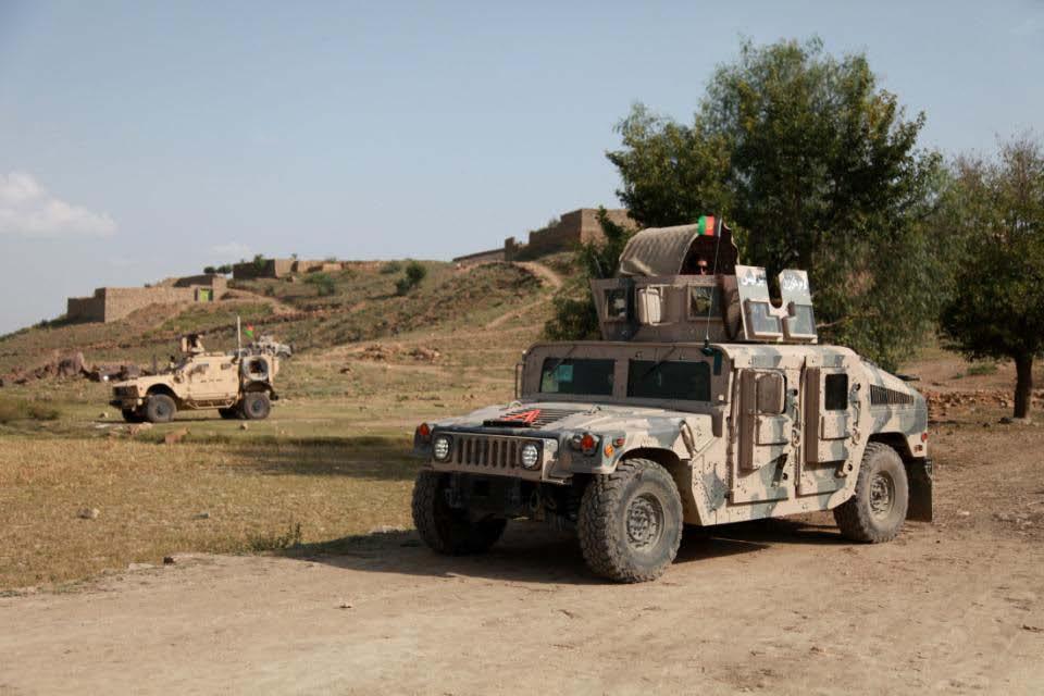 Afghan Border Patrol provides security at the Loewan-Kala village Terezayi district, Khost