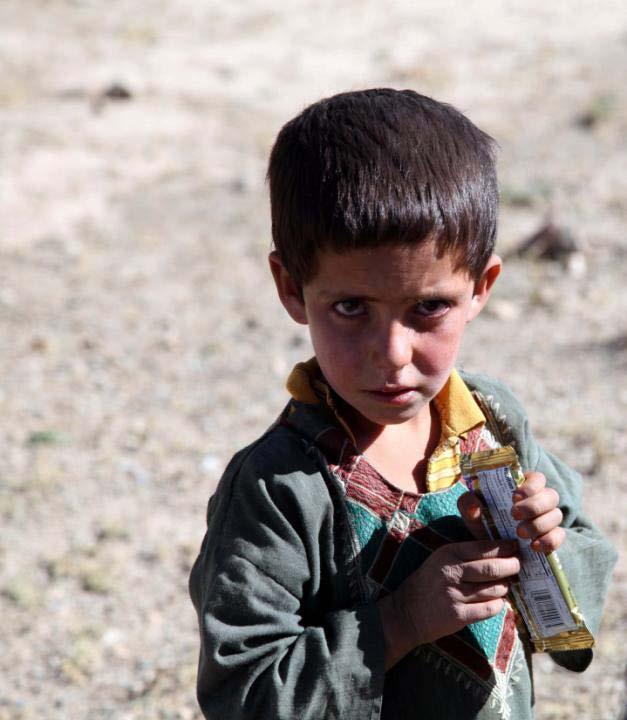 An Afghan child in Pansh Pai village, Khewar district, Logar province,