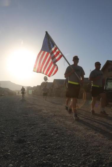 running four laps around the FOB to pay their respects