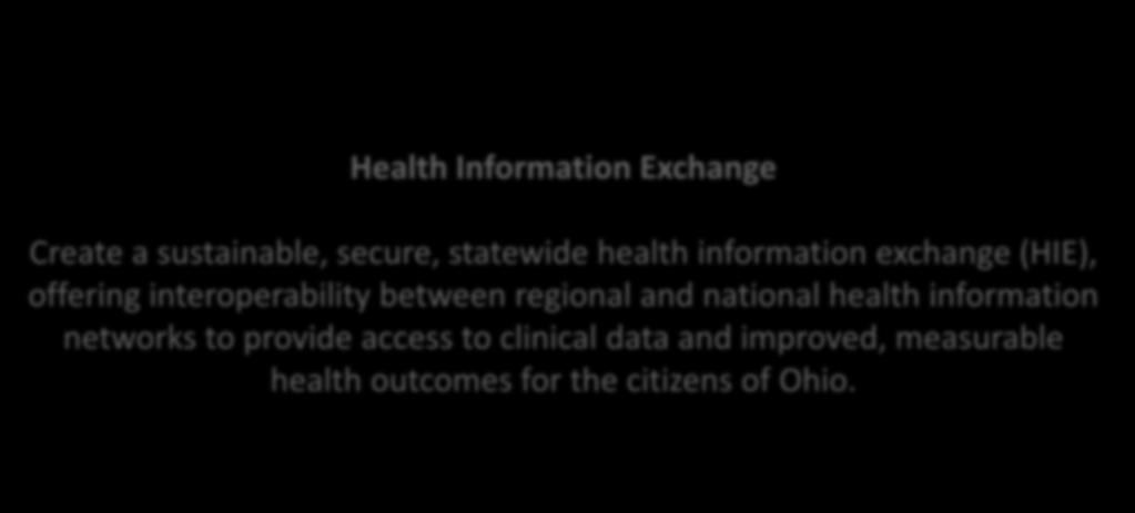 improved, measurable health outcomes for the citizens of Ohio.