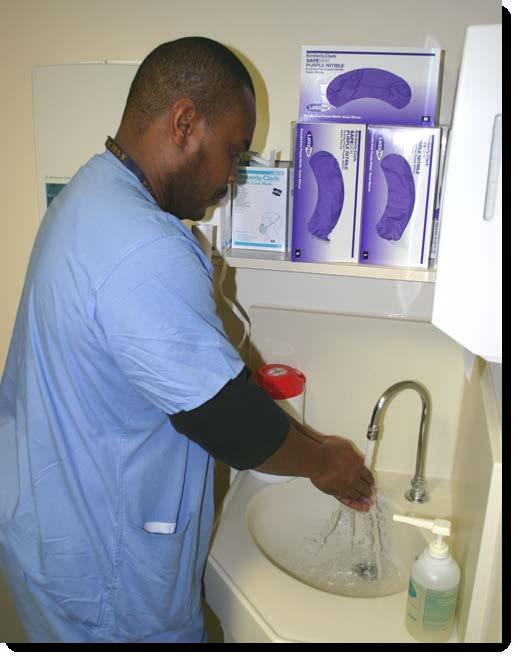 Wash Hands Before and after contact with all patients Before