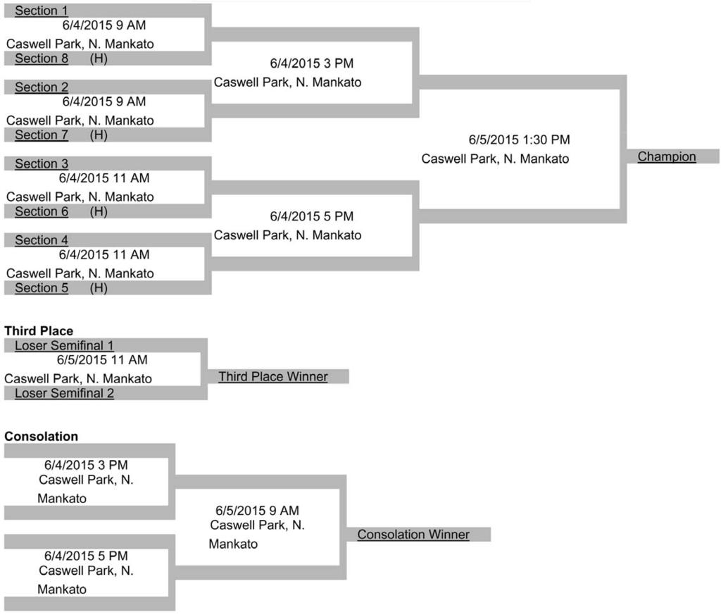 2015 State Class AAA Girls Softball Tournament June 4-5 Caswell Park, North Mankato Starting Times Are