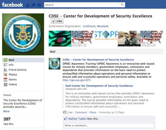 Enhance Student Experience through Social Media & Upgraded LMS In FY11, the Center for Development of Security Excellence (CDSE) established a social media vision of utilizing internet-based