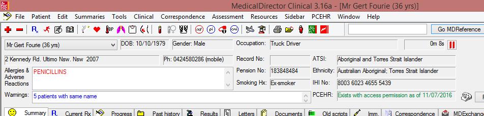 MD checks automatically if patient