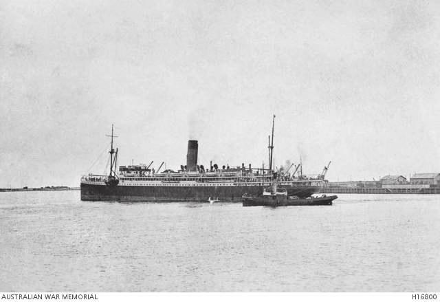 The steamship Berrima which had war service under Australian control both as a transport (A35) and an auxiliary cruiser.
