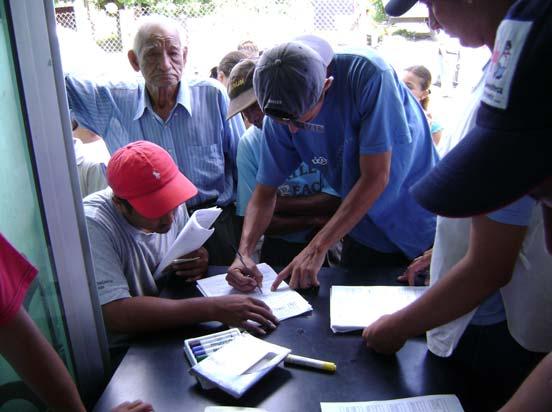 2 The situation Beneficiaries are registered in preparation for distribution of relief goods in Guatemala.