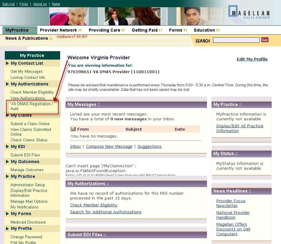 After signing in to the Magellan provider website with your