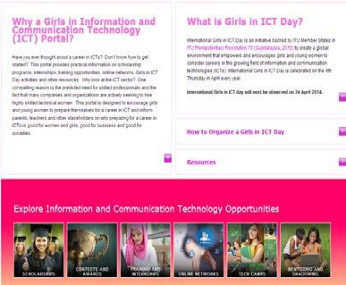 training opportunities ICT contests and awards Profiles of women role models