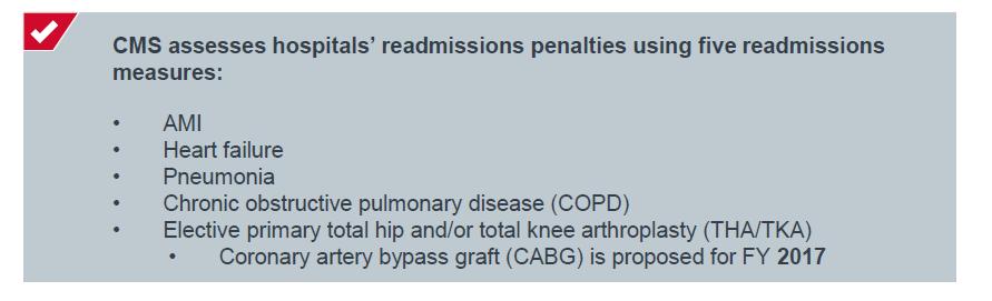 31 CMS Readmissions Reduction Program Definition A readmission is defined as being an admission to an acute care hospital paid under the Inpatient Prospective Payment System (IPPS) within 30 days of
