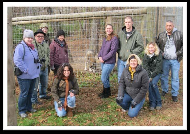 Wolf Sanctuary Faculty members Ruth Negley and Lisa Hill, recently visited the Wolf Sanctuary located in Lititz, PA with students Brandon Parr, George Liu, Kristen Weatherly, James McLaughlin, Cierra