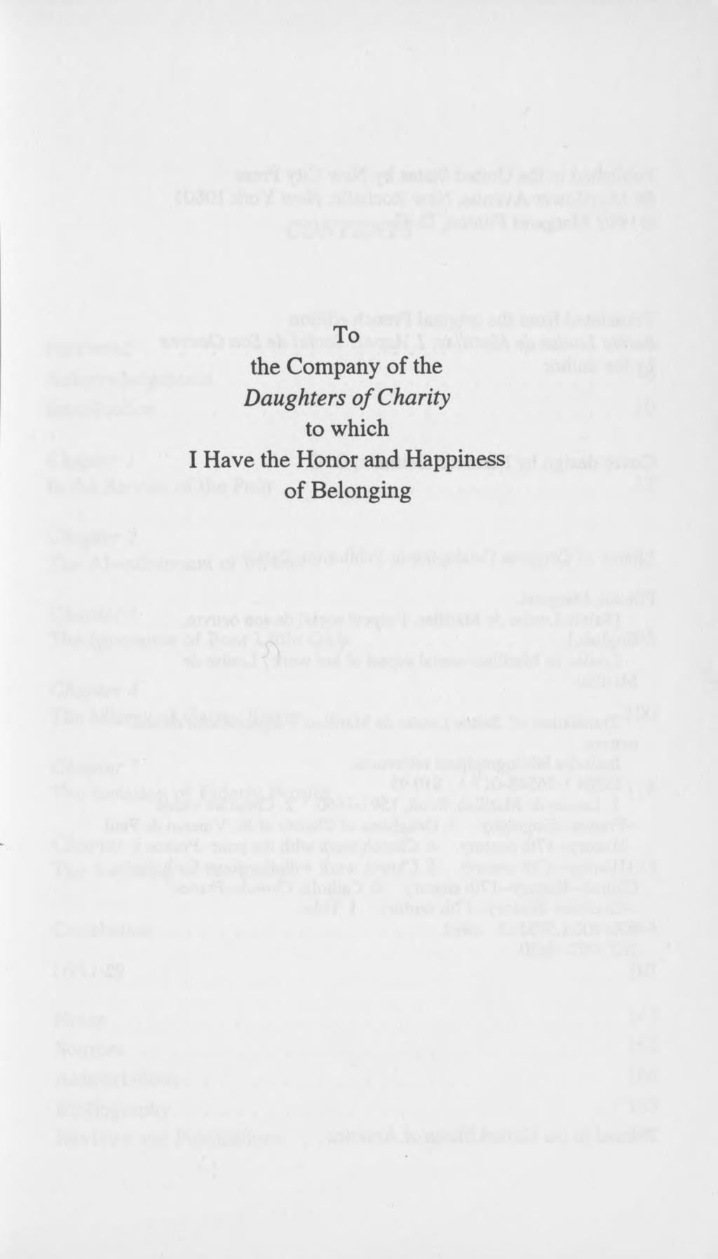 the Company of the Daughters of Charity to