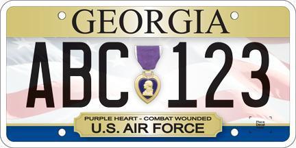 The above plates are available to Army, Navy, Maine Corps, and Coast Guard veterans with their respective logos for equivalent awards and tours of duty.