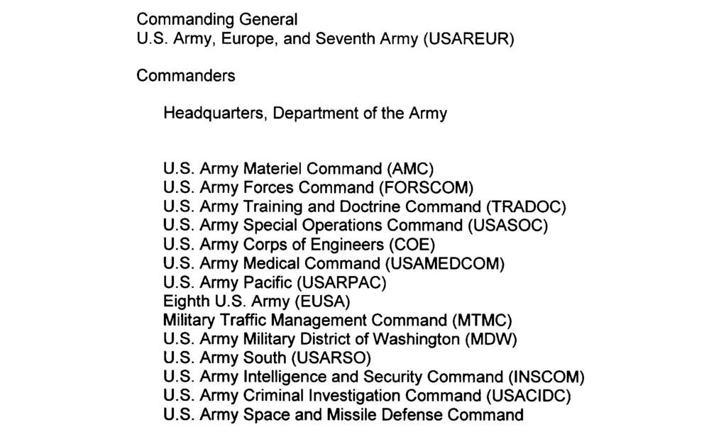 Figure 3 3. Commanders of major Army Commands Section II Doctrinal, Training, Training Support, and Organizational Publications 3 14.