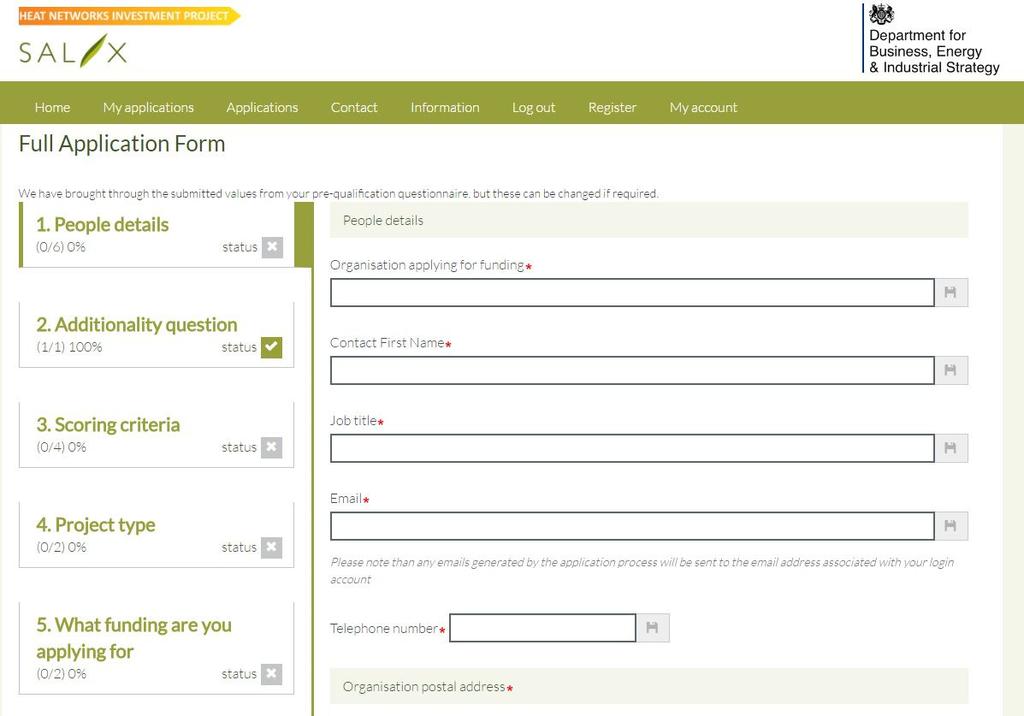 Using the online application form In the event that an error has been made on the form and the project is assessed as ineligible, applicants can revisit the form to correct these errors so that the
