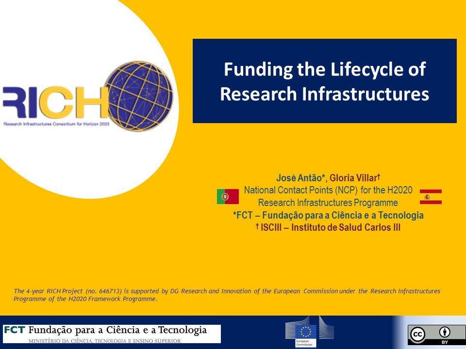 NCP_WIDE.NET On October 11th, 2016, RICH partner FCT presented a talk on Funding the Lifecycle of Research Infrastructures at the NCP_WIDE.