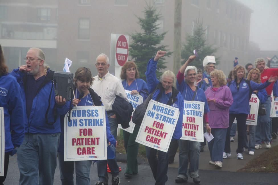 Hundreds of people joined the strike line during the day and through the night. In the early hours of Friday October 5, 2012 the nurses of Baystate Franklin Medical Center kicked off a 24-hour strike.